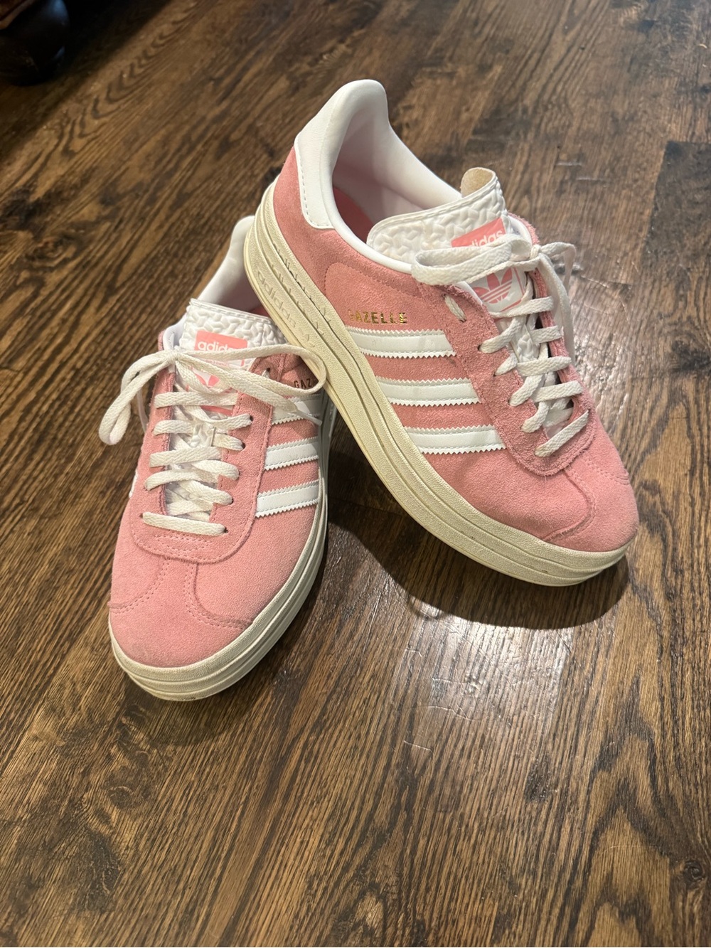 adidas Pink Suede Women's Sneakers with White Stripes